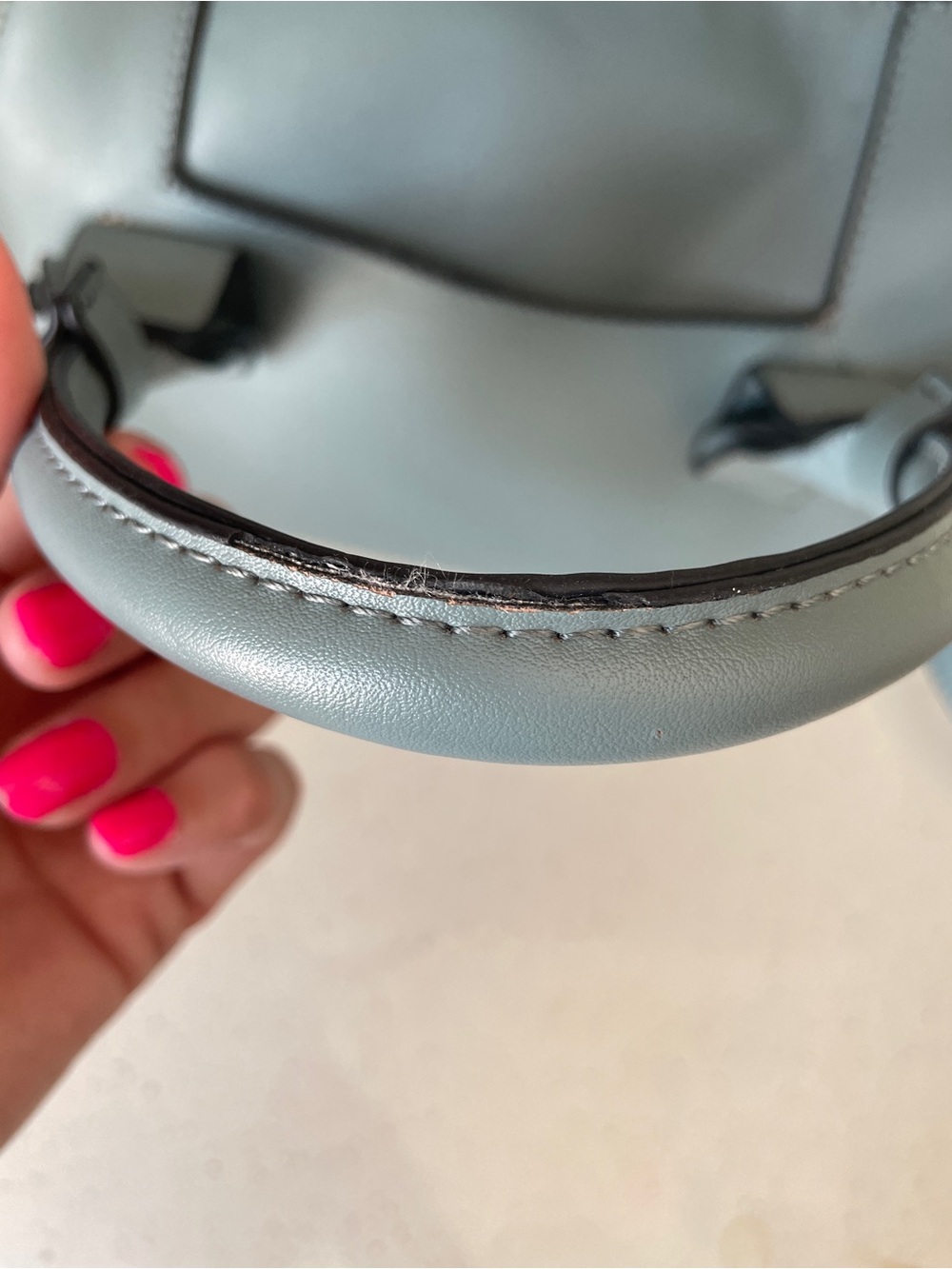 GUC French Connection Dusty Blue Terra Dome Mini Satchel FCUK - Picture 16 of 16